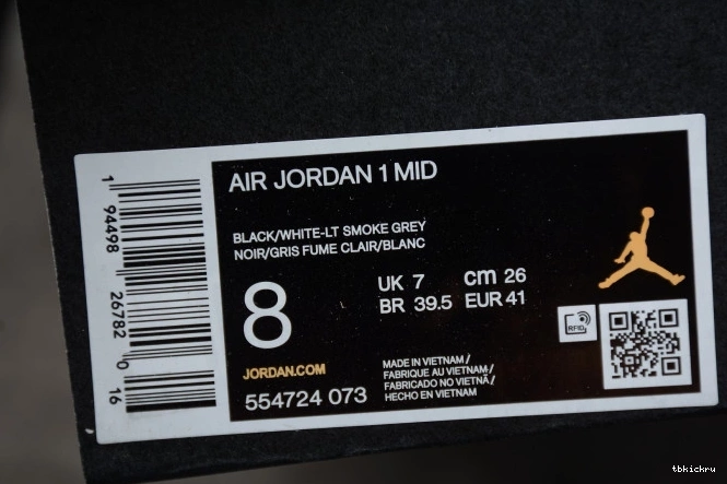 Cheap TBkick Mid 1 White Jordan Shadow 554724-073 AIR 0708